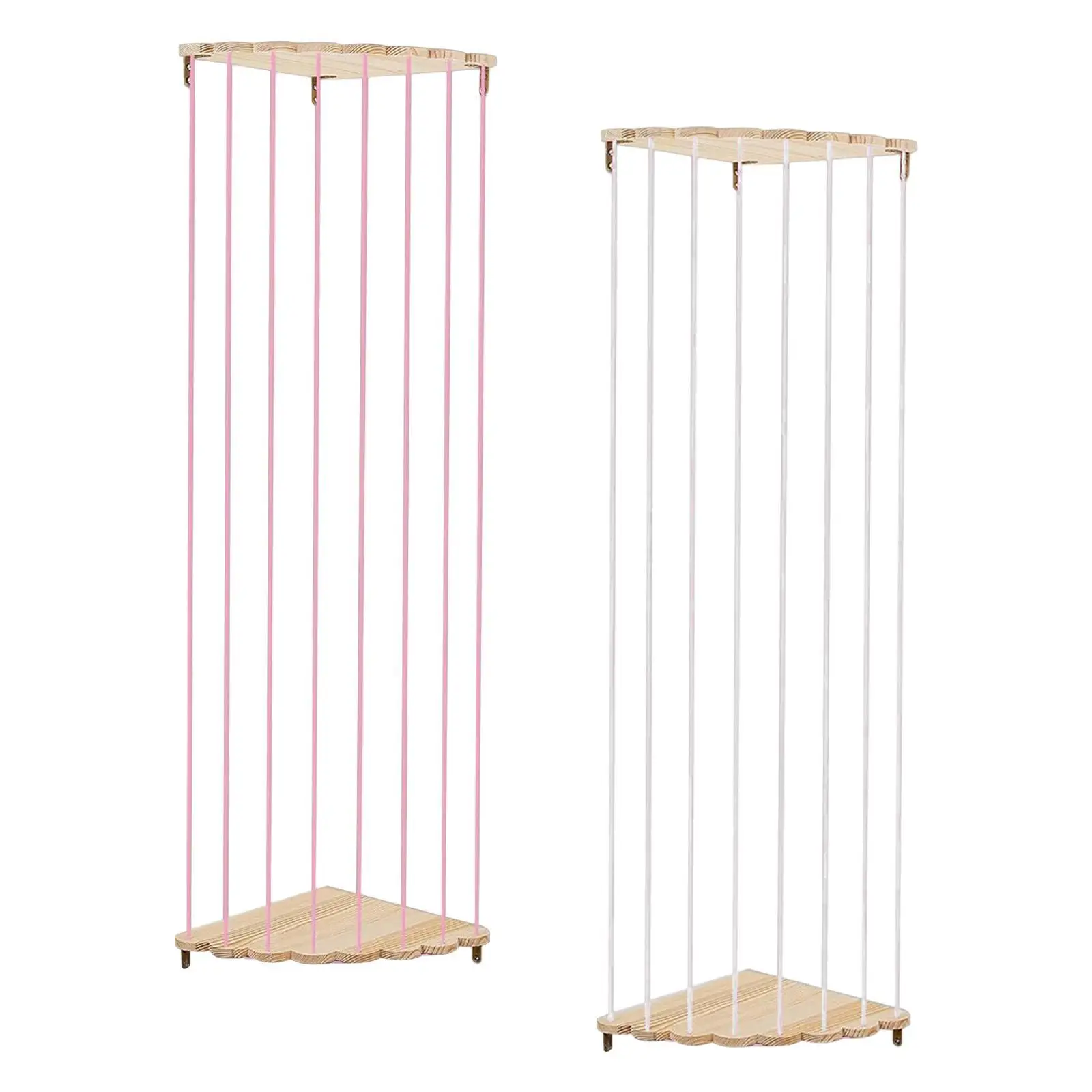 Wood Corner Plush Toys Holder Doll Storage Bucket Vertical Large Capacity Adjustable Height Wood Soft Toy Shelf for Playroom 2