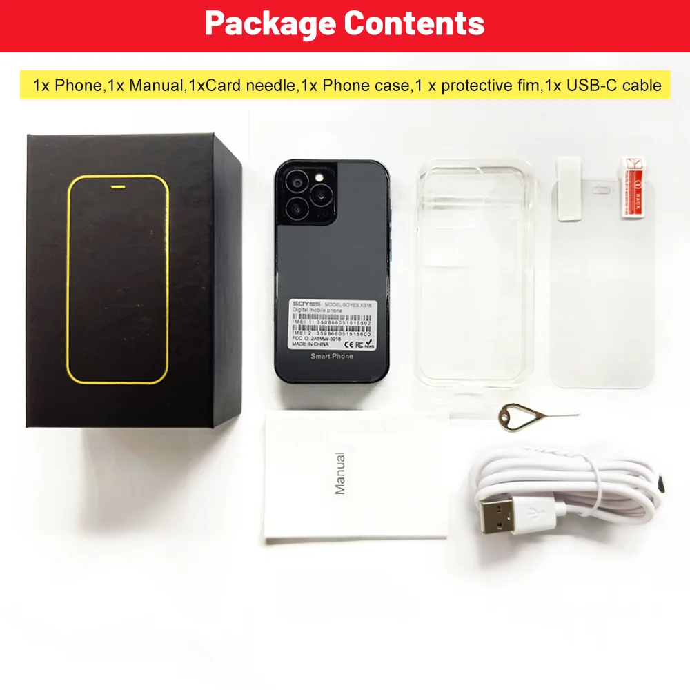 SOYES XS16 Mini 4G LTE Android10.0 Smartphone 3GB RAM 64GB ROM 3" Display 5MP Camera Dual SIM With Play Store WhatsAPP 6