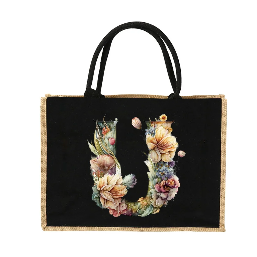 floral letter U