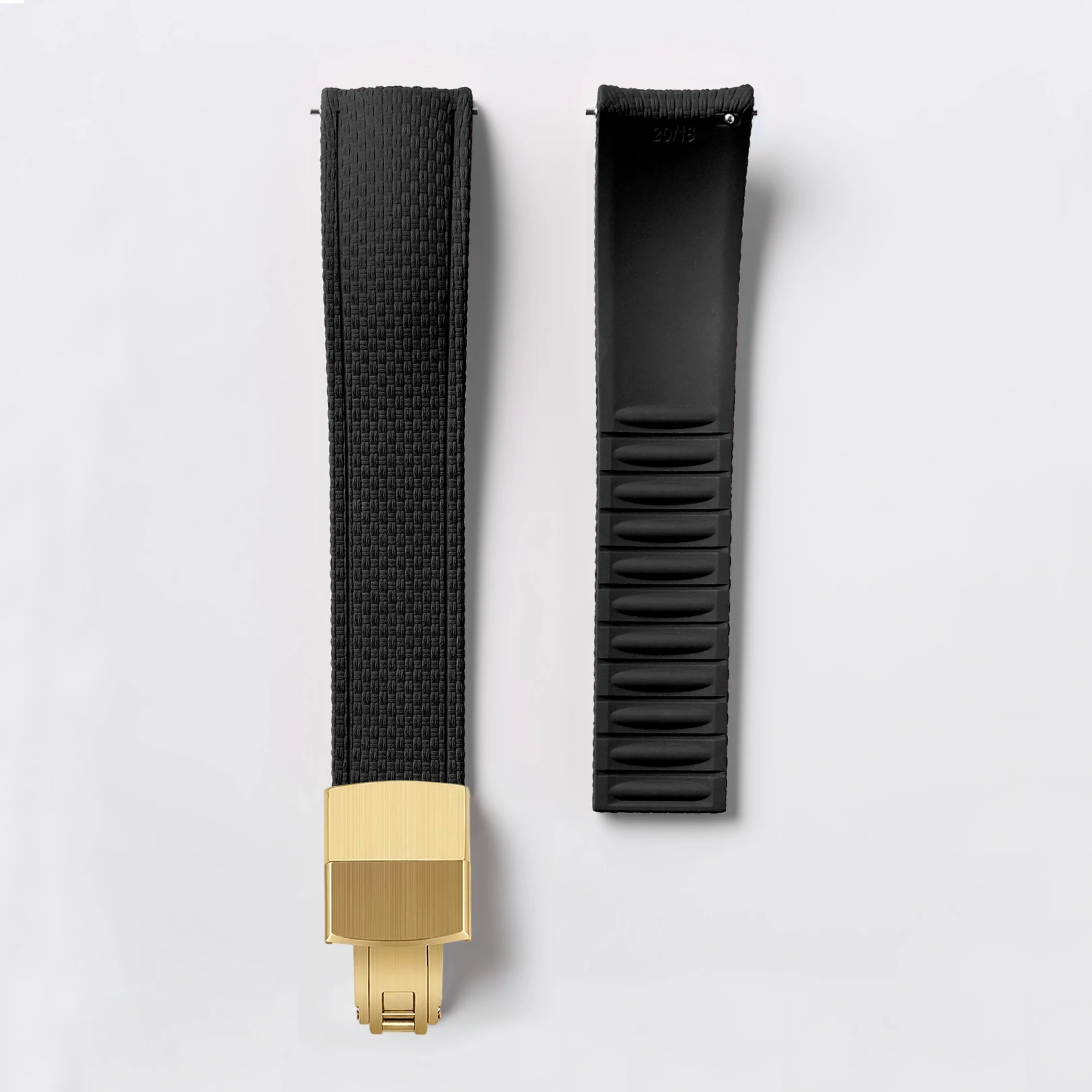 Universal Fluoro Rubber Quick Release Watch Band - Customizable Cut-to-Size Strap