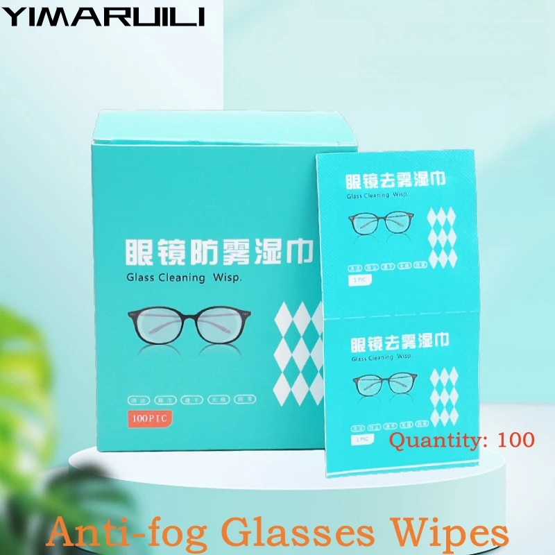 Glasses Cleaning Wipes Anti-fog Quick-drying Lens Camera Cell Phone Swimming Goggles Screen 100 JB041
