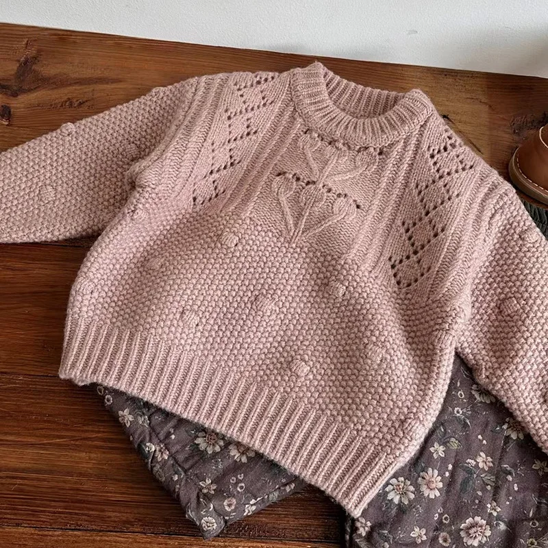 

Sweater Winter New Loose Comfort Lovely Soft Knitting Underlay Girls Retro Versatile Fragmented Flowers Tide Striped