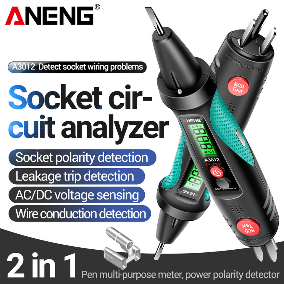 ANENG A3012 Circuit Breaker Finders Multifunctional AC/DC Voltage Tester Intelligent Power Polarity Detector Leakage Test Tools