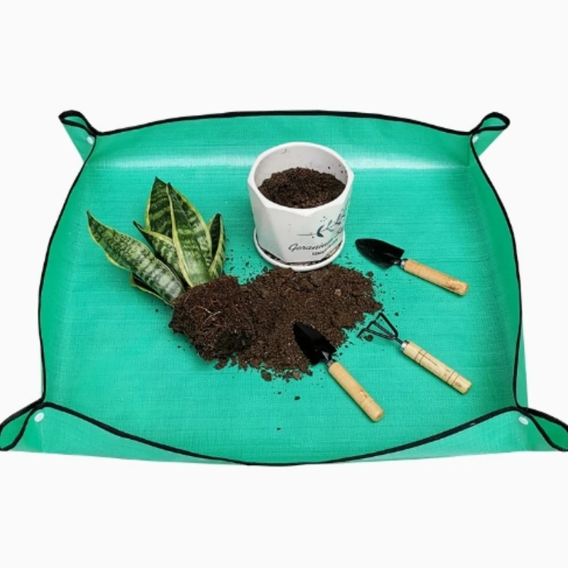 Portable Foldable Gardening Pad for Indoor Plant Transplantation - Green