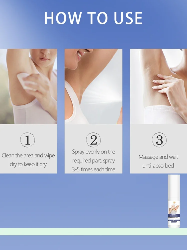 Underarm Odor Remover Spray Sweat Deodorizer Antiperspirant Long Lasting Aroma Armpit Odor Refreshing Deodorant Fragrance Spray