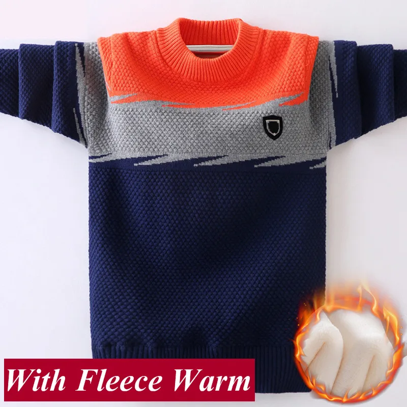 

Children's Pure Cotton Sweaters For Boys England Style Kids Warm Knitted Pullover Teenager Age 5-15 Years Autumn /Winter Clothes