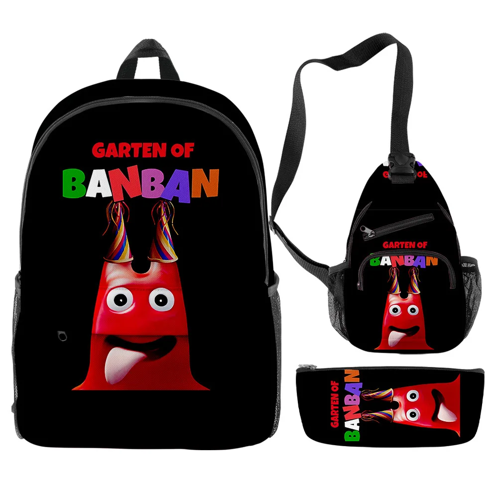 

Three-piece Set Garten of Banban Banban Garden Primary and Secondary School Students Schoolbag Backpack Pencil Bag Satchel