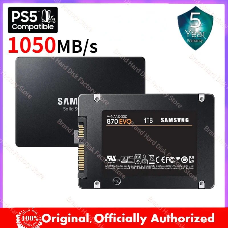 

Protable SSD 870 EVO 4TB 1TB 2TB Internal Solid State Disk HDD Hard Drive SATA3 2.5 Inch Laptop Desktop PS5 PC MLC Disco Duro