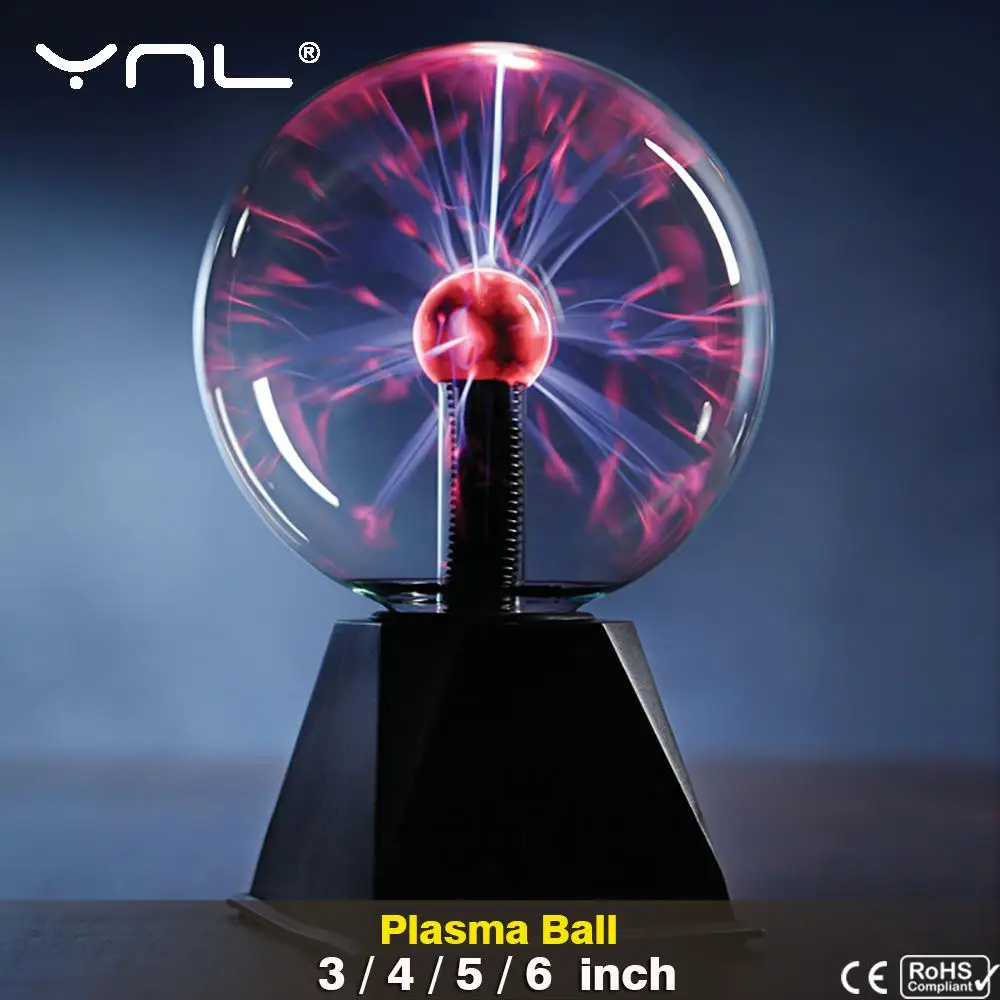 참신 매직 플라즈마 볼 라이트 220V LED 야간 조명, 4/5/6 인치 플라즈마 볼 터치 램프 크리스마스 야간 조명 어린이 장식 선물