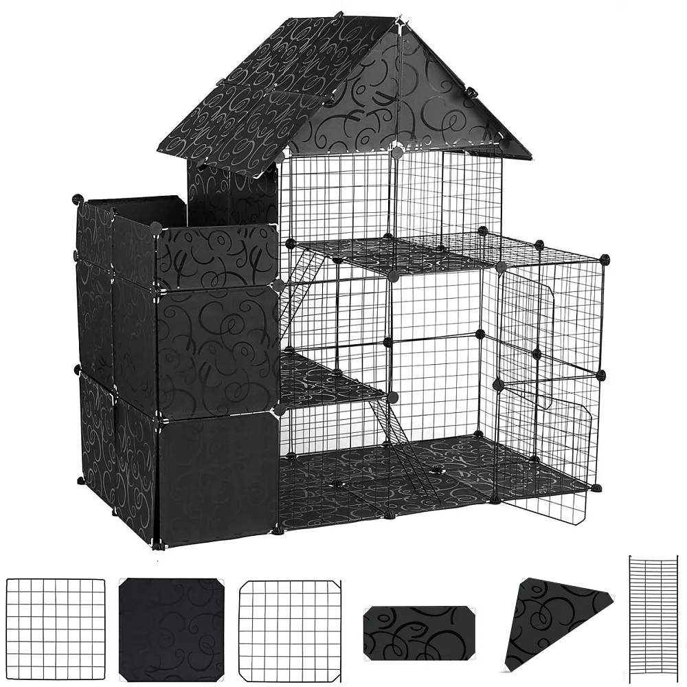 Diy Animal Cage Foldable Pet Dogs Playpen Crate Fence Puppy Kennel
