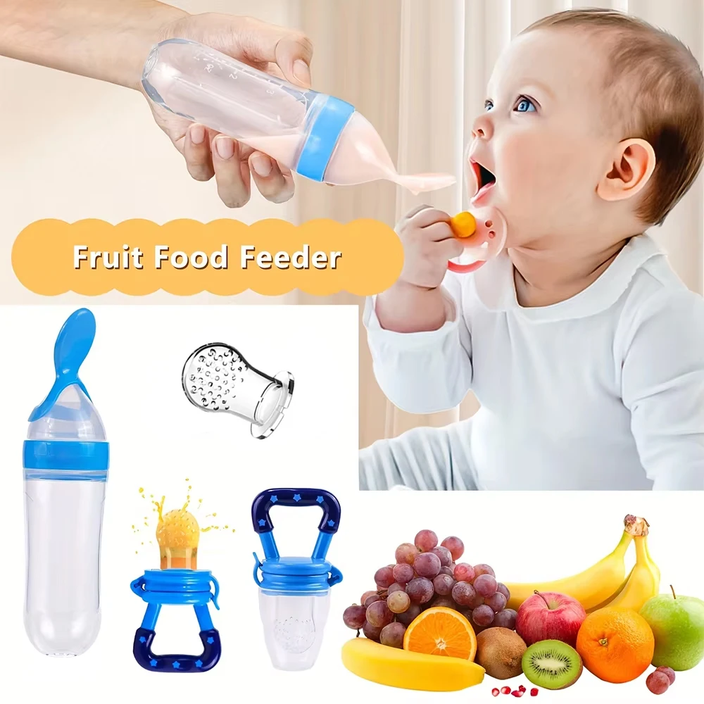Newborn Pacifier Training Rice Spoon1Pcs Squeeze Bottle Cup Silicone Feeding Tableware Baby Cereal Complementary Feeder