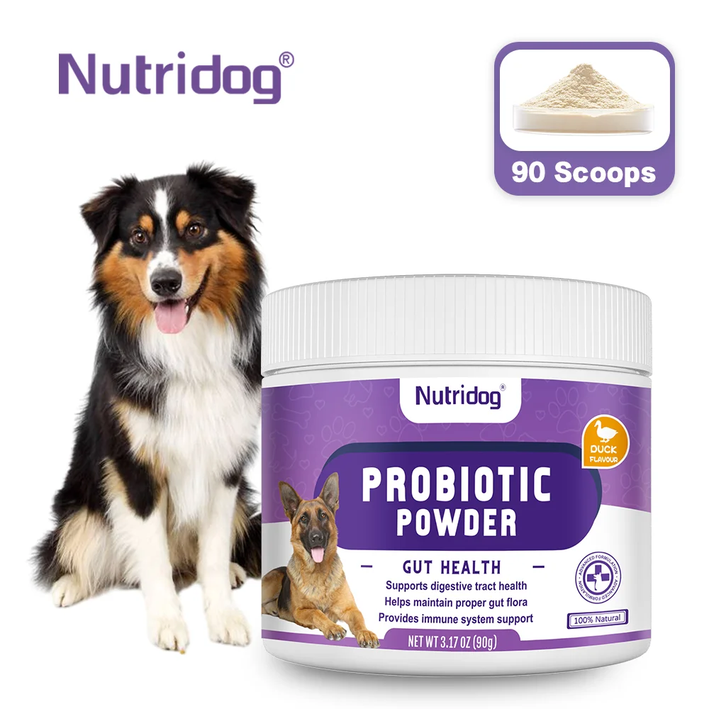 Probiotic Powder for Dogs -Duck flavor-Supports Gut Health, Digestive Balance & Seasonal Allergy Relief