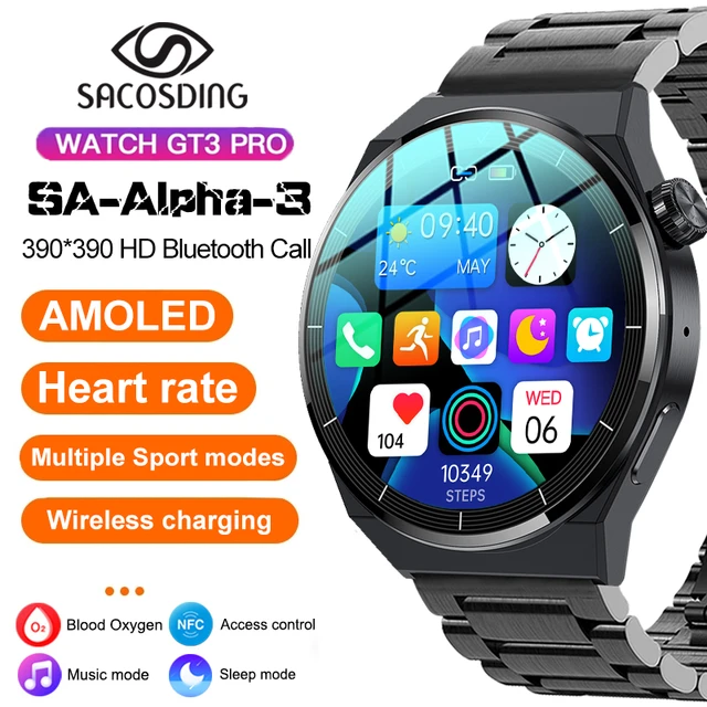 Reloj inteligente GT3 Pro para hombre, SmartWatch resistente al agua IP68  con Pantalla AMOLED de 2023x390 HD, control del ritmo cardíaco y llamadas  por Bluetooth, Huawei y compatible con Xiaomi, 390 - AliExpress