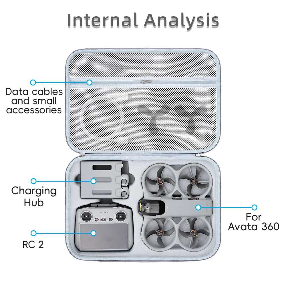 DJI AVATA 360 PU 가죽 보관 가방 숄더 스트랩이 있는 핸드백 DJI AVATA 360 드론 액세서리용 휴대용 운반 케이스 박스