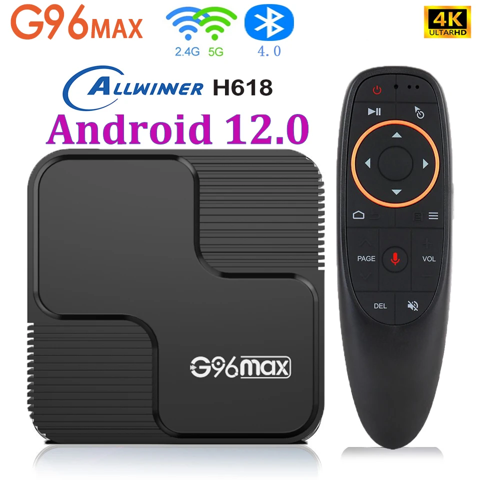 2024 Android 12 G96 Max Tv Box Smart Allwinner H618 Double WiFi 2.4G&5G BT4.0 HDR10 Set Top Box 4GB 64GB Fast Media Player NEW