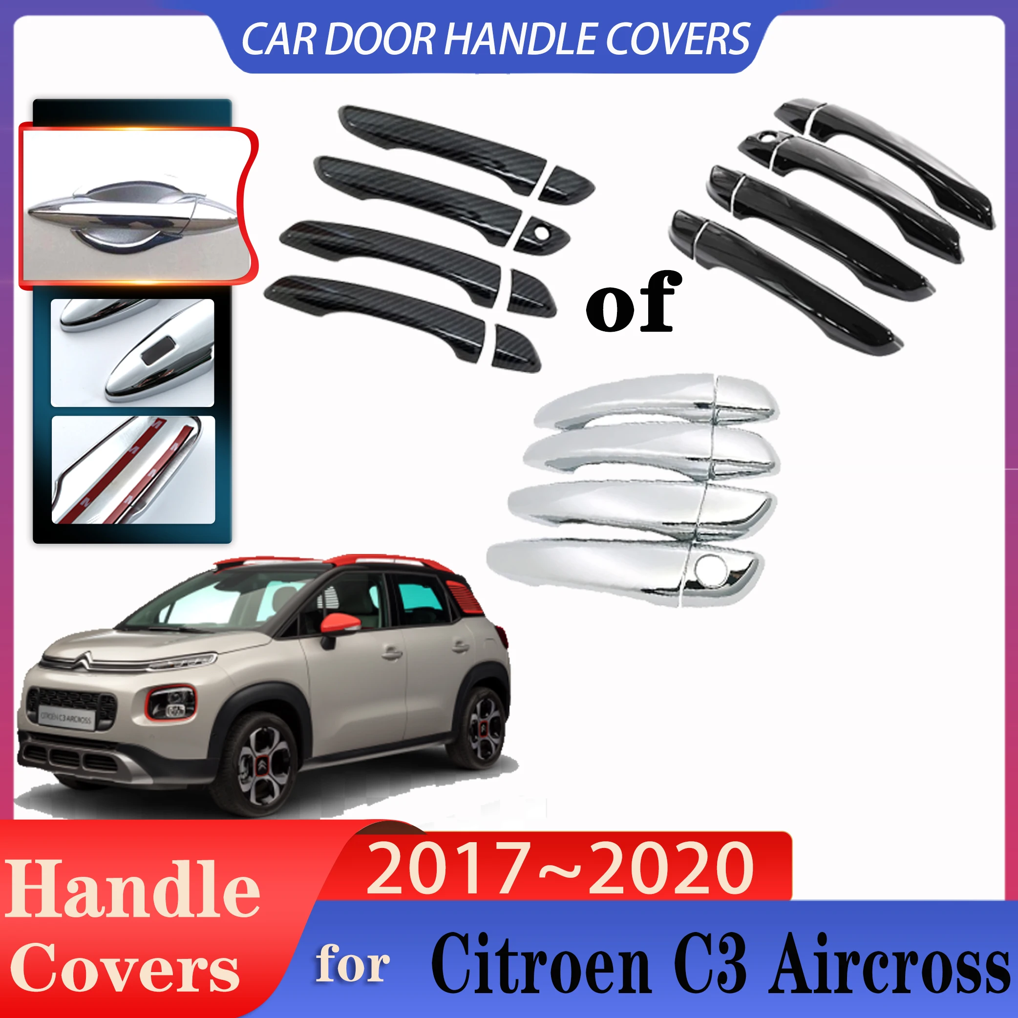 For Citroen C3 Aircross Accessories 2017~2020 Car Door Handles