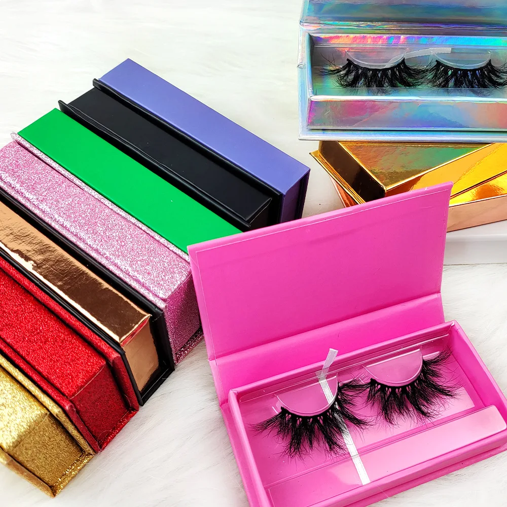 

Wholesale Lash Boxes Eyelash Packaging Empty Lash Case Custom Logo 25mm Mink Lash Boxes Case Rectangle Packaging