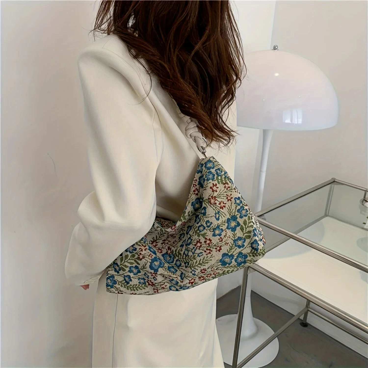 Puntoco Mochila bordada de gran capacidad con cordón plegable, mochila Puntoco Mochila bordada de gran capacidad con cordón plegable, mochila