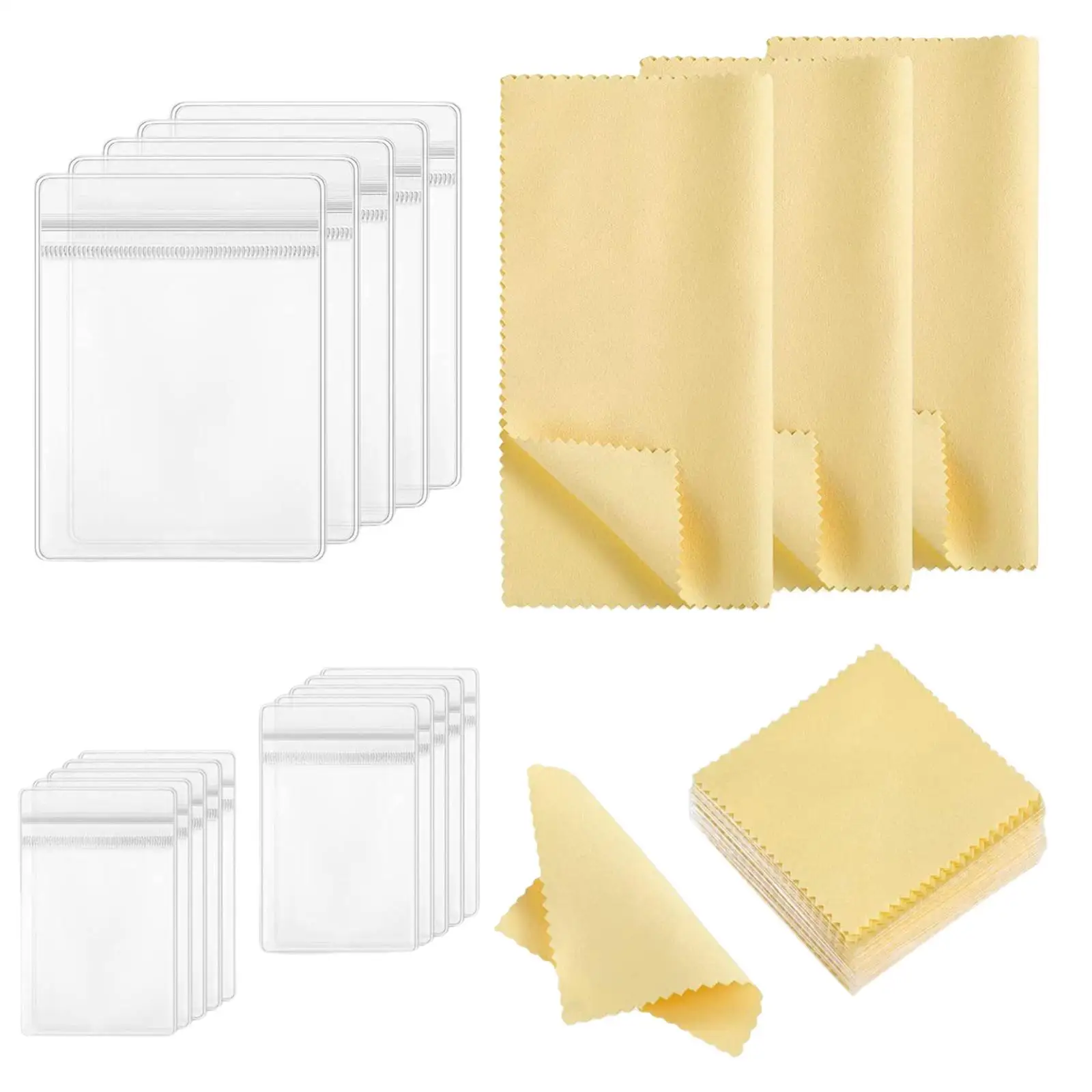 73x Storage Bags Anti-Tarnish Cleaning Set Cleaning Cloth for Jewelry  Screens Valuables Watches Silverware - AliExpress