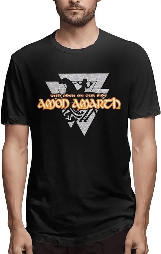

Amon Rock Amarth Metal Band Logo T Shirt Mens Fashion Tee Cotton Loose Short Sleeves Shirts Black