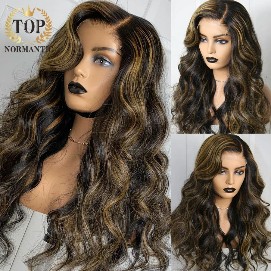 Topnormantic Előtérbe helyez színben Alapanyag Hullámosság 13X4 csipkével bejárati wigs vel Elő plucked Hajszálvonal Brazíliai remy Emberi haja wigs számára Nők