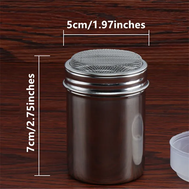 1Pc Rozsdamentes Acél Csokoládé -Rázógép Kakaliszt Kávé Szitter + 16Db Sablon Strew Pad Duster Spray Tools - Image 5