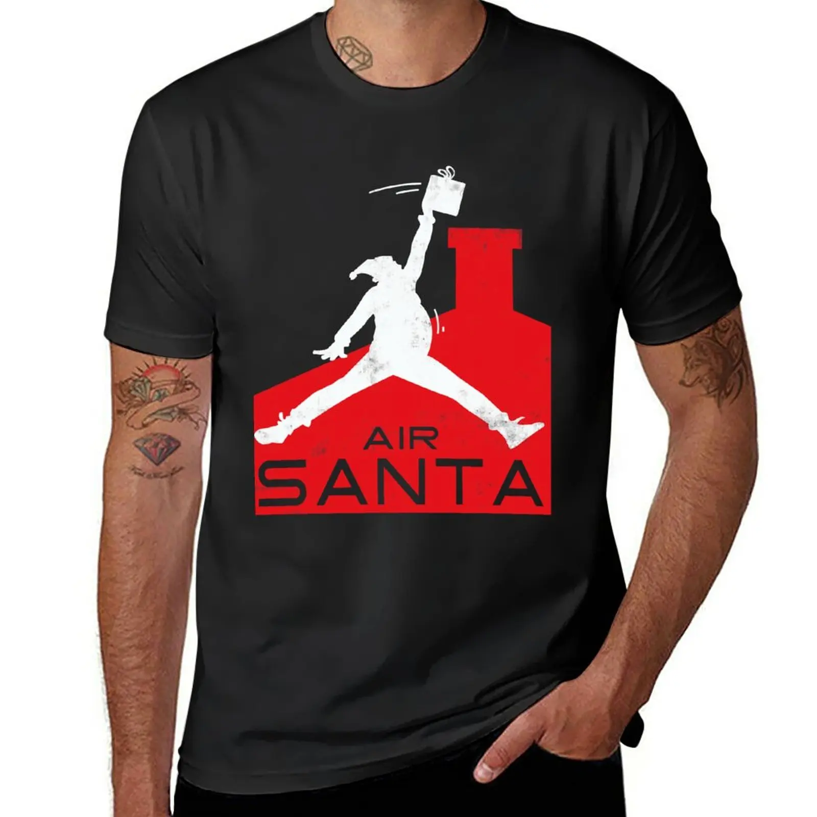 

AIR SANTA - FUNNY XMAS BASKETBALL PARODY T-Shirt summer top heavyweights fruit of the loom mens t shirts