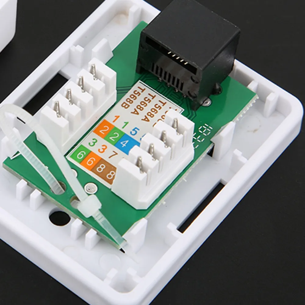 2Pcs Cat6 RJ45 표면 장착 박스 RJ45-8P8C 단일 포트 장착 박스 ABS 비차폐형 Cat6 장착 박스 네트워크 설치