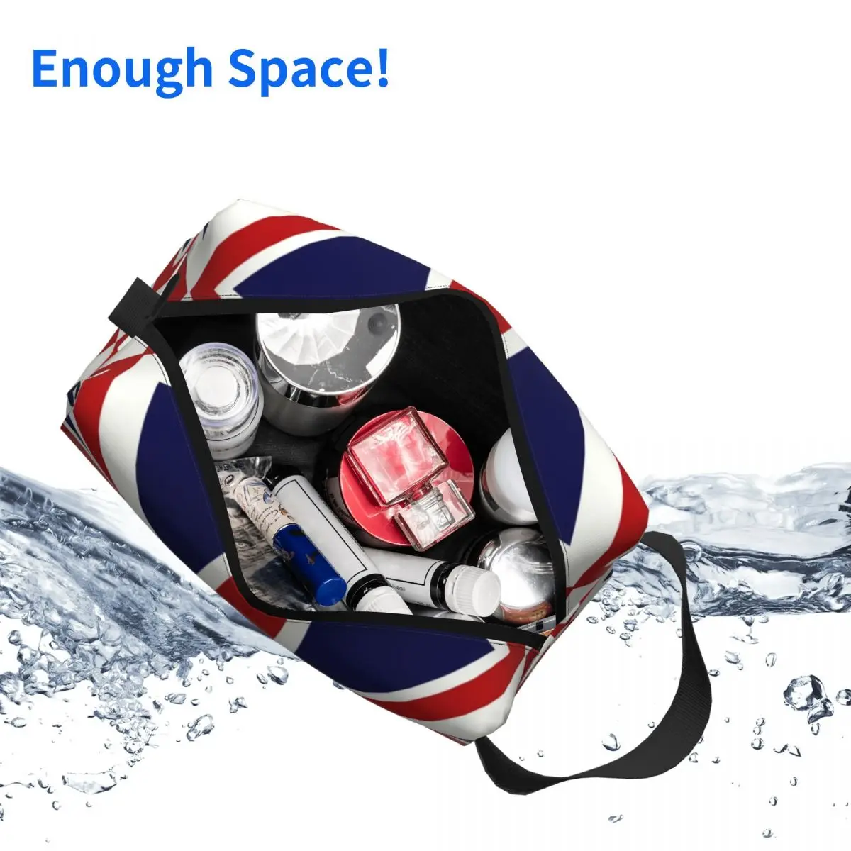 Custom Union Jack Flag Of The UK Toiletry Bag for Women Makeup Cosmetic Organizer Lady Beauty Storage Dopp Kit Case 5