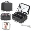 Smart LED Cosmetic Case With Mirror Travel Makeup Bag Large Capacity Female Beautician Skincare Product Makeup Case For Women 3