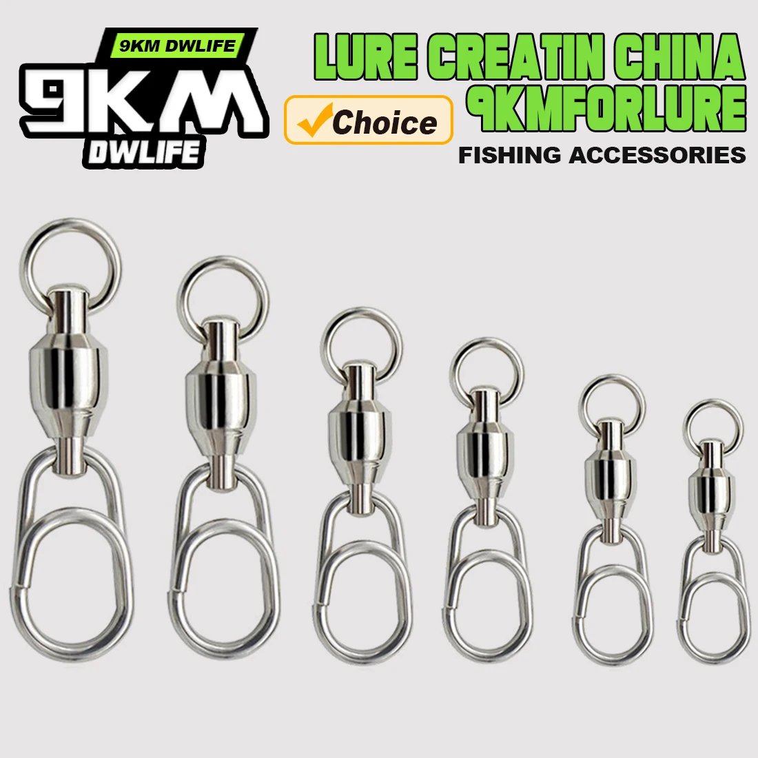 10 émerillons rapides à roulement à billes inox 9km - accessoires pêche connecteurs clips