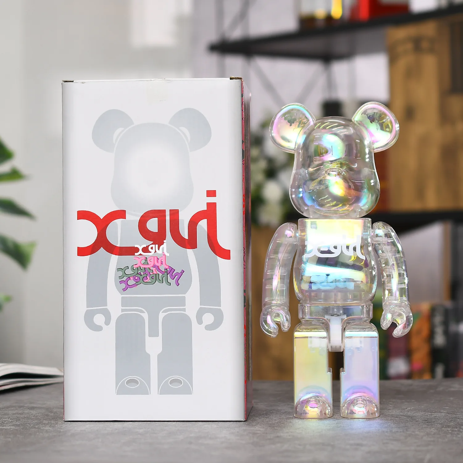Bearbrick 400% XGirl Pink and White Building Bear BE@RBRICK 28cm Tide Play  Doll BE@RBRICK 28cm Decoration Decoration Doll