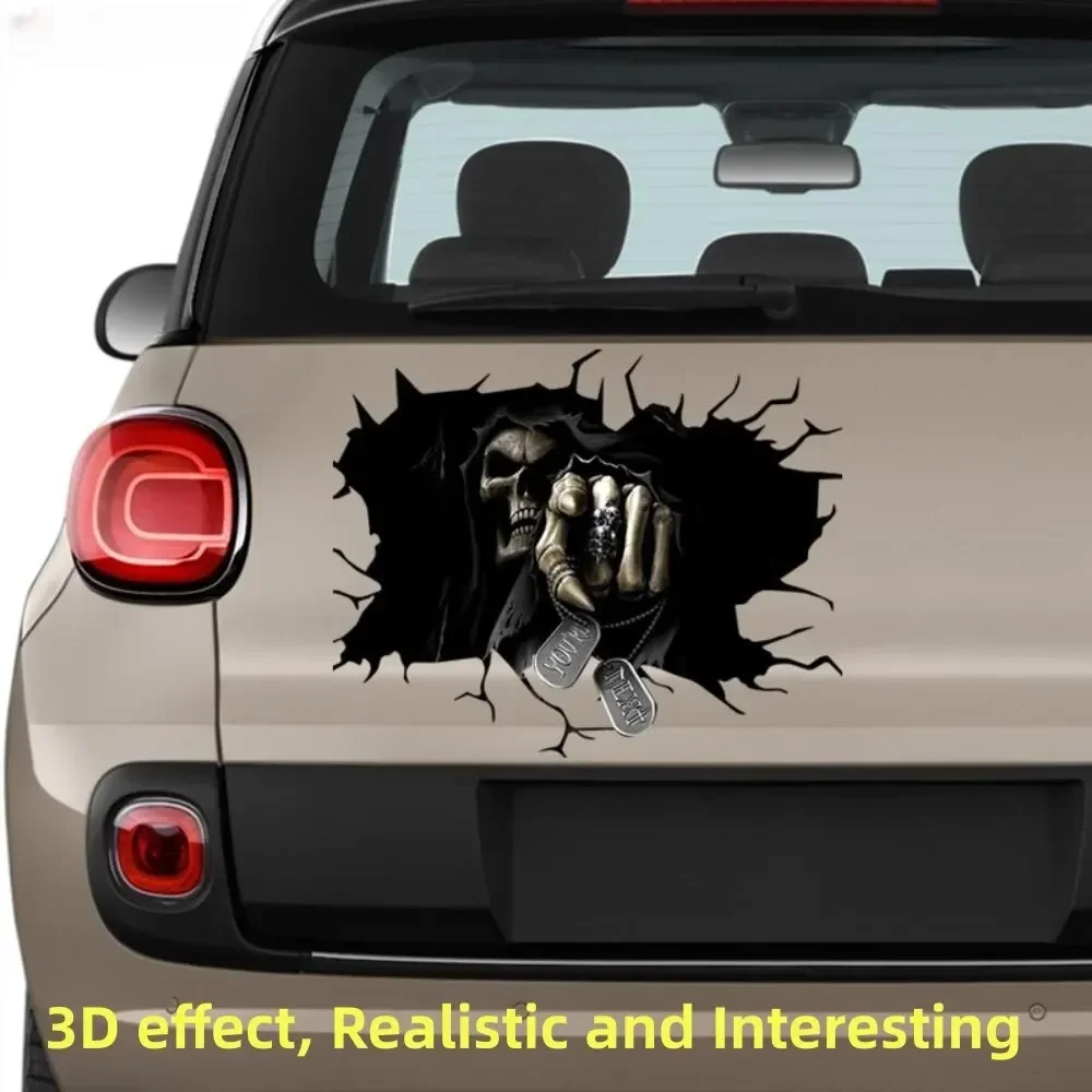 3D Funny Car Stickers Durable Vinyl Decals for Halloween Pranks Bike Window Home Party Decor