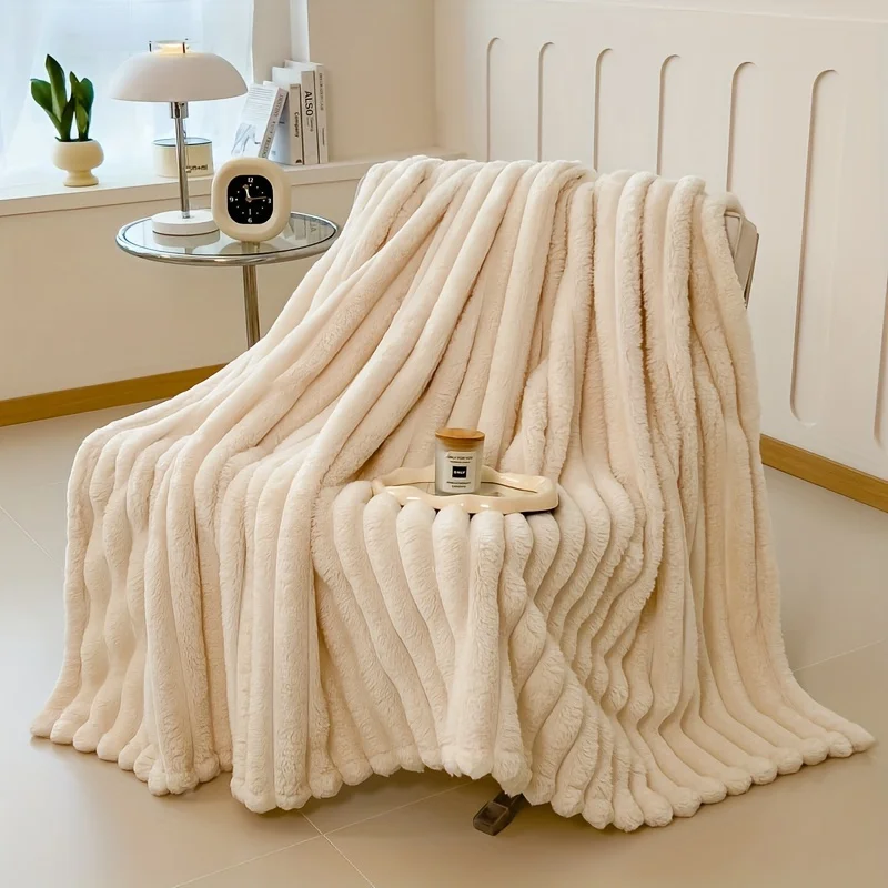faux rabbit fur throw blanket