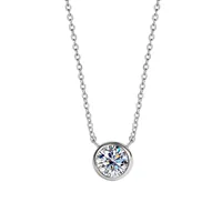 M-JAJA 1ct lunette Moissanite pendentif collier diamant collier pour femmes 18K plaqué or Rose S925 argent clavicule chaîne bijoux 6