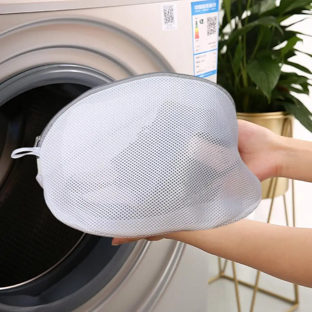 Mesh Laundry Bag With Zipper Ventilated Thickened Shoes Wash Bag Anti-winding Coat Socks Bras Washing Machine Laundry Pouch 3