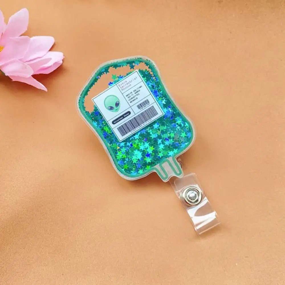 Fashion Glitter ID Badge Reels Lanyard Retractable Name Tag Holder Blood Bag Nursing ID Badge Holder