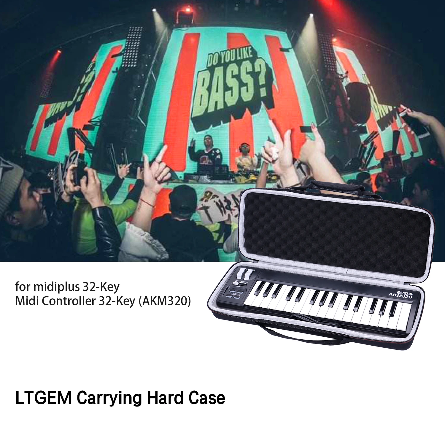 EVA Hard Case for midiplus 32 Key Midi Controller Protective Carrying Storage Bag LTGEM
