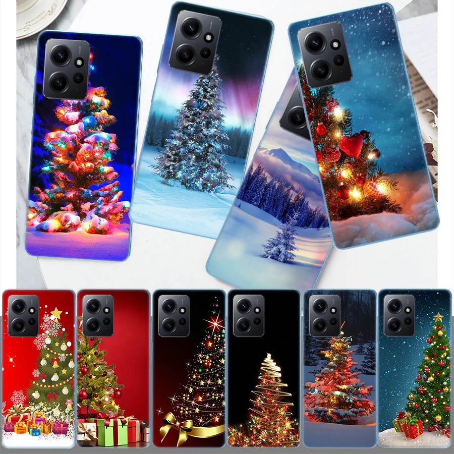 Merry Christmas Tree Deer Cover Case Per Xiaomi Redmi Note 12S 12 11 Pro Plus 11T 11S 10 5G 10S 9 9T 9S 8 8T 7 5 Pro Tpu Phone C
