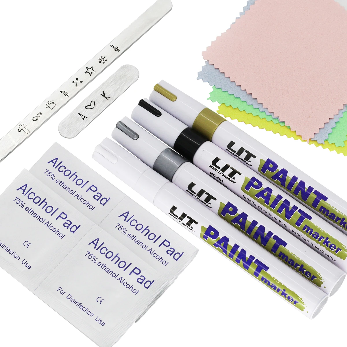 에나멜 마커 잉크 펜 페인트 일치 금속 스탬프 조각 DIY 쥬얼리 알루미늄 금..