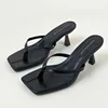 Heels Slippers Footwear Flip Flops Pumps Shoes For Women Fashion Square Toe Ladies Heeled Slippers Shoes Slides Sandals 3