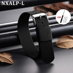 Men's Military Ribbed Nylon Universal Watch Strap - Sport Edition - 22mm (Black)
