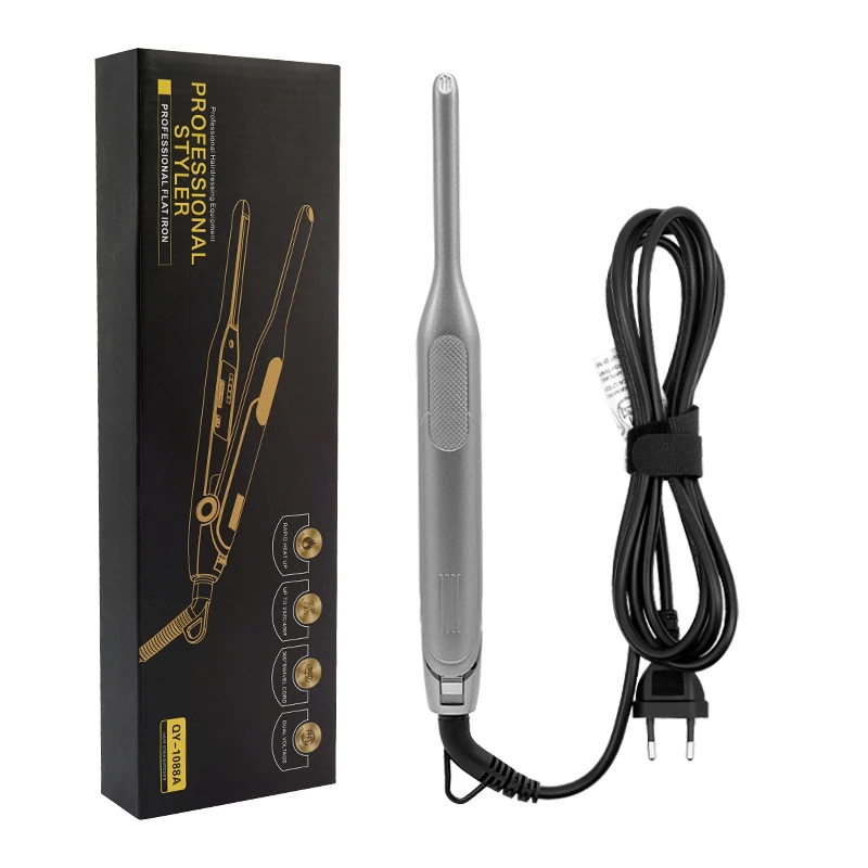 

Hair Curler Hair Straightener 2 in 1 Tourmaline Ceramic Narrow Flat Iron with LED Display for Short Beard Hair PTC Heating