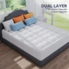 ELEMUSE Dual Layer 3 Inch Memory Foam Mattress Topper Queen Size, 2 Inch Cooling Gel Memory Foam Plus 1 Inch Down Alternativ 6