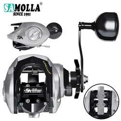 SAMOLLA Large New Baitcasting Fishing Reel Saltwater Waterproof Sea Fishing 6.3:1 15KG Drag Catfishing Trolling Metal Base
