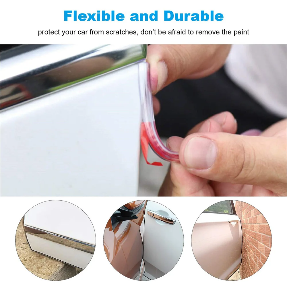 Universal Car Door Edge Guards Clear Rubber Seal Protector U Shape Edge Trim Car Door Edge Protection Fit for Sedans Trucks SUV 2