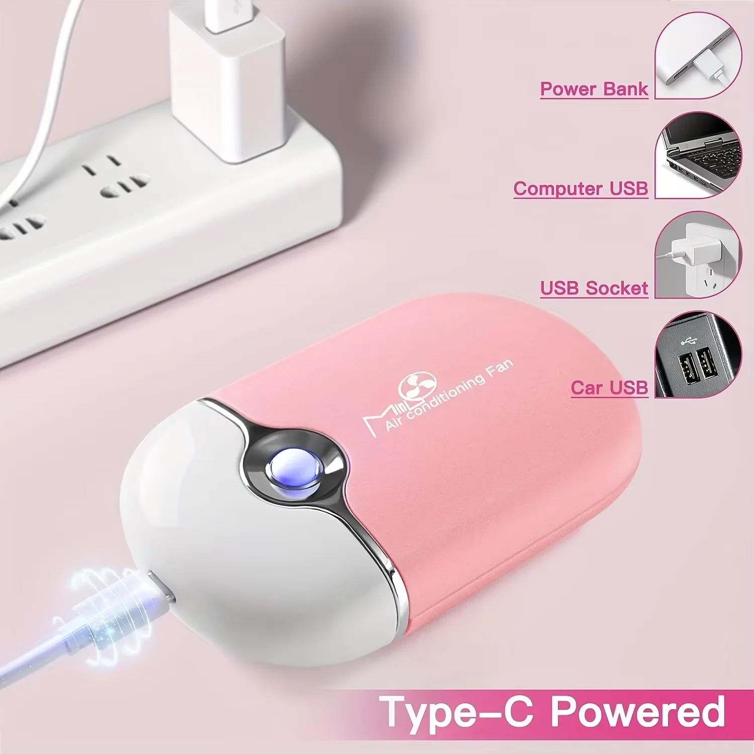 Mini Fan for Eyelash Extensions USB Rechargeable Air-Conditioning Quick-Drying Makeup Tool Eyelash Hair Dryer Accessory