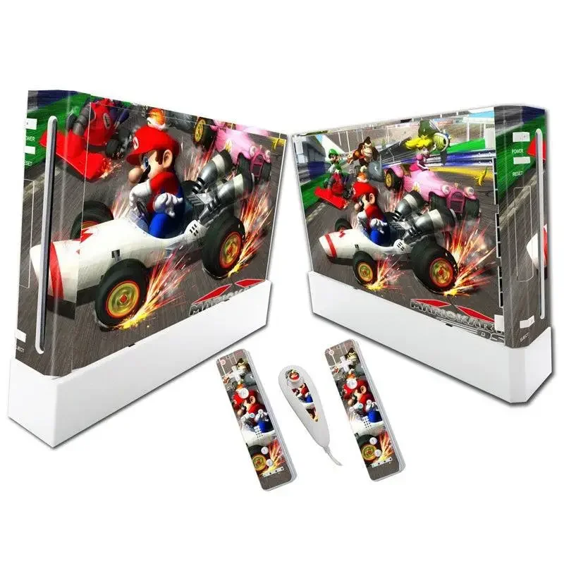 슈퍼 마리오 브라더스 WII PVC 다채로운 스킨 스티커 데칼 커버 닌텐도 WII 게임 콘솔 동체 컨트롤러 보호 필름