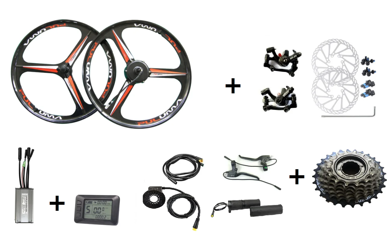 

Waterproof integrated wheel motor 36V 500w rear wheel 26inch electric bike kit for bicycle