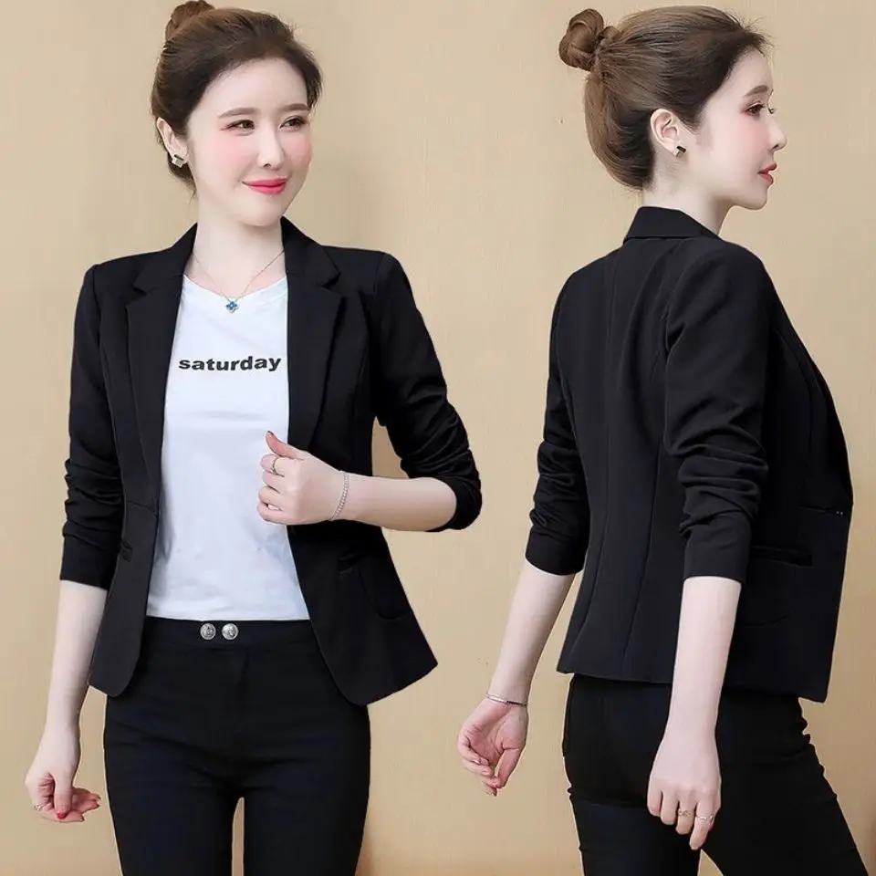 Small Suit Jacket Women Thin Spring  Summer  2023 New Professional Suit Jacket Short Style Casual Temperam  ent